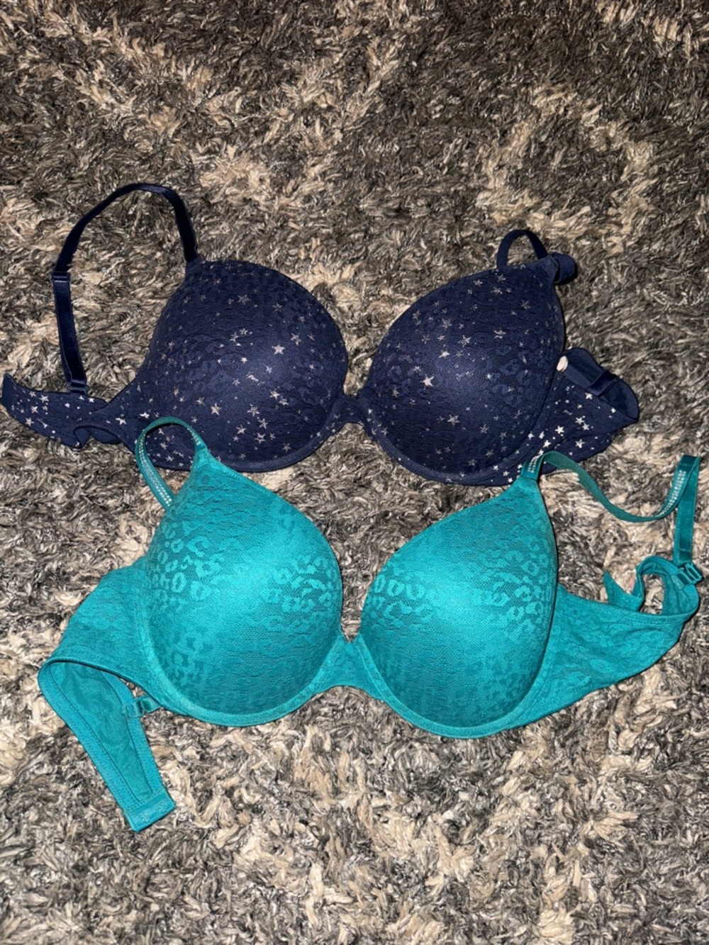 Navy Star Print Bra & Teal Leopard Print Bra - Two-Pack Victoria’s Secret